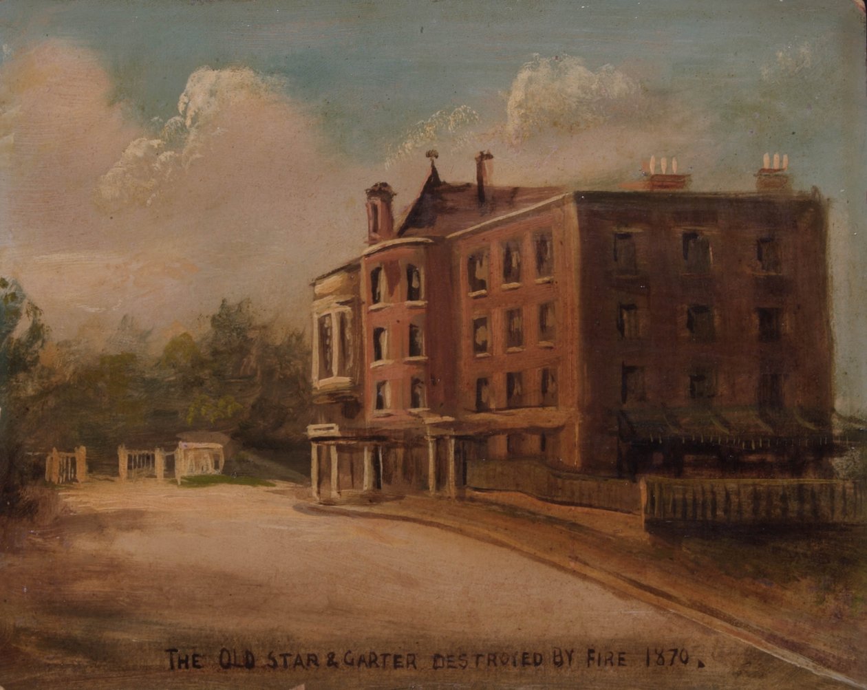 The Old "Star and Garter", Destroyed by Fire, 1870 od English School