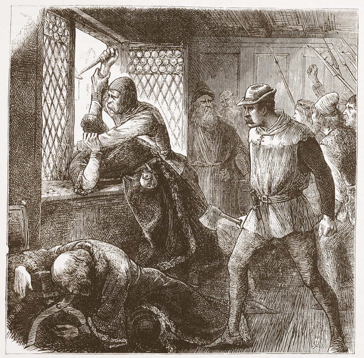 The Outrage at Prague, ilustrace z Dějin protestantismu od Jamese Aitkena Wylie (1808-1890), nakl. 1878 od English School