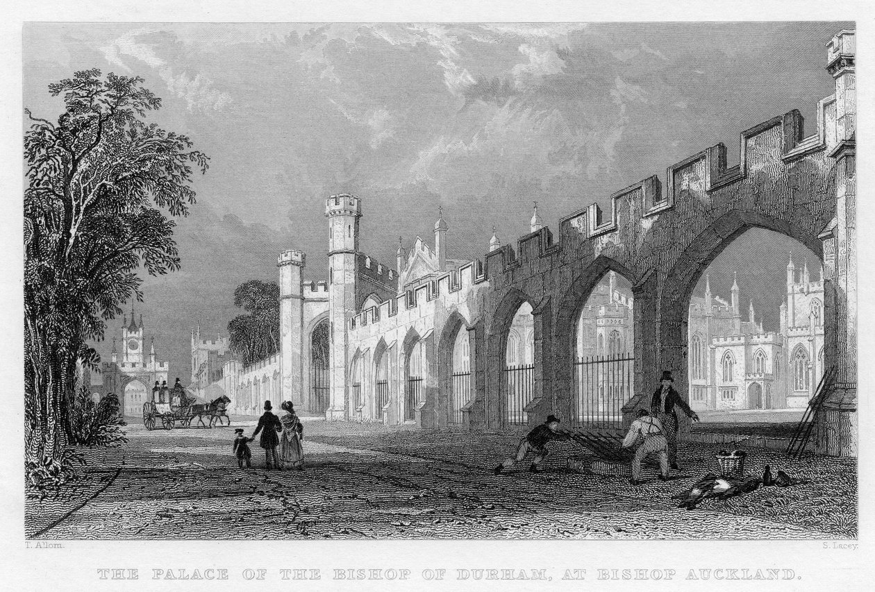Palác biskupa z Durhamu v Bishop Auckland, 1833 od English School