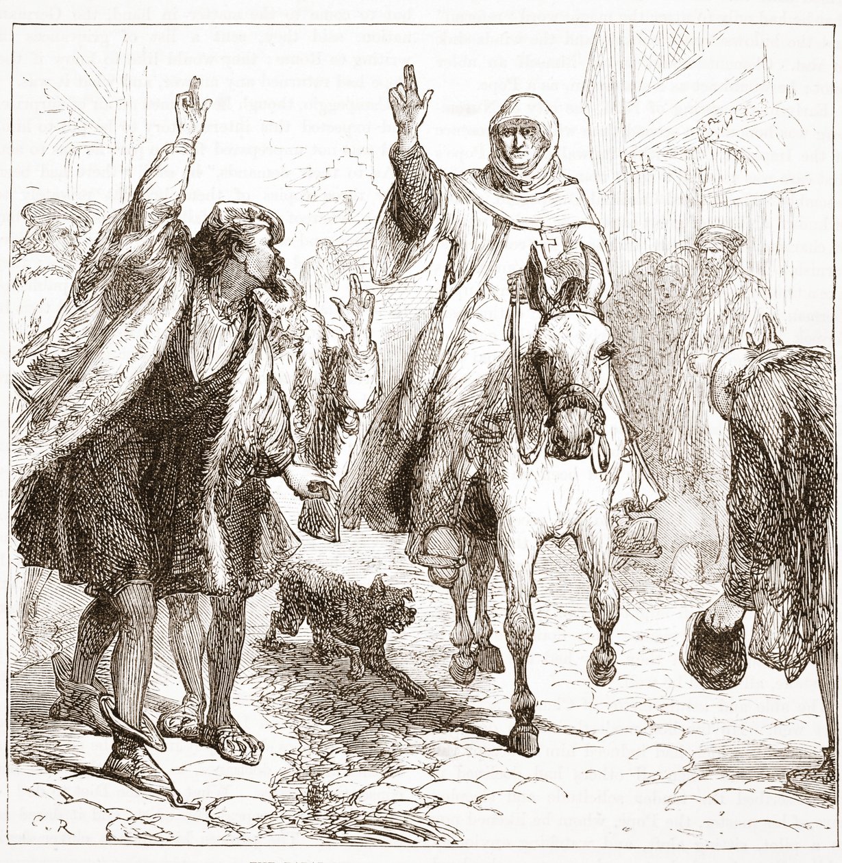 Papežský nuncius Chieregato v Norimberku, ilustrace z Historie protestantismu od Jamese Aitkena Wylie (1808-1890), pub. 1878 od English School