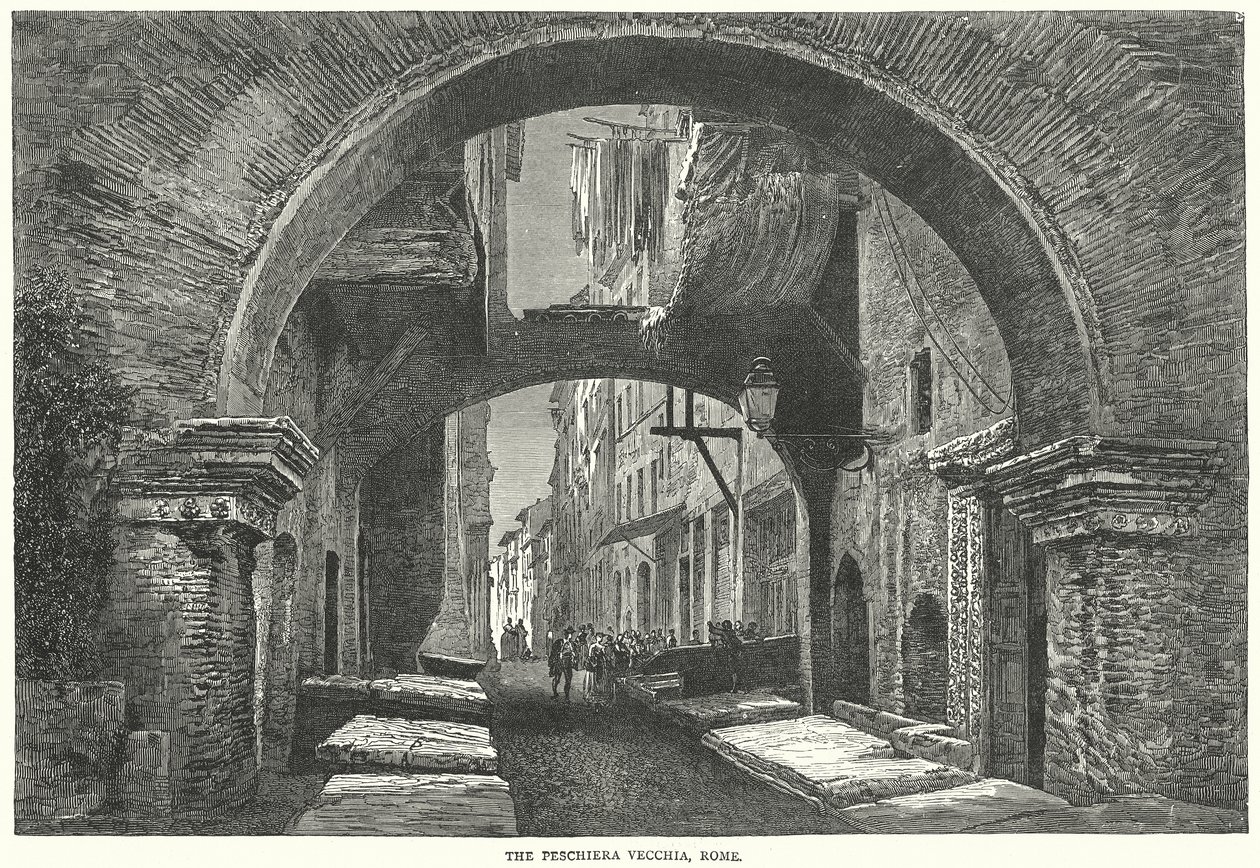 Peschiera Vecchia, Řím (rytina) od English School