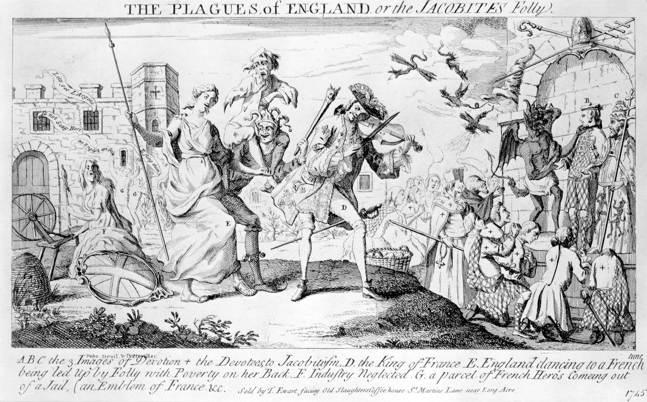 The Plagues of England, or the Jacobites Folly, 1745 od English School