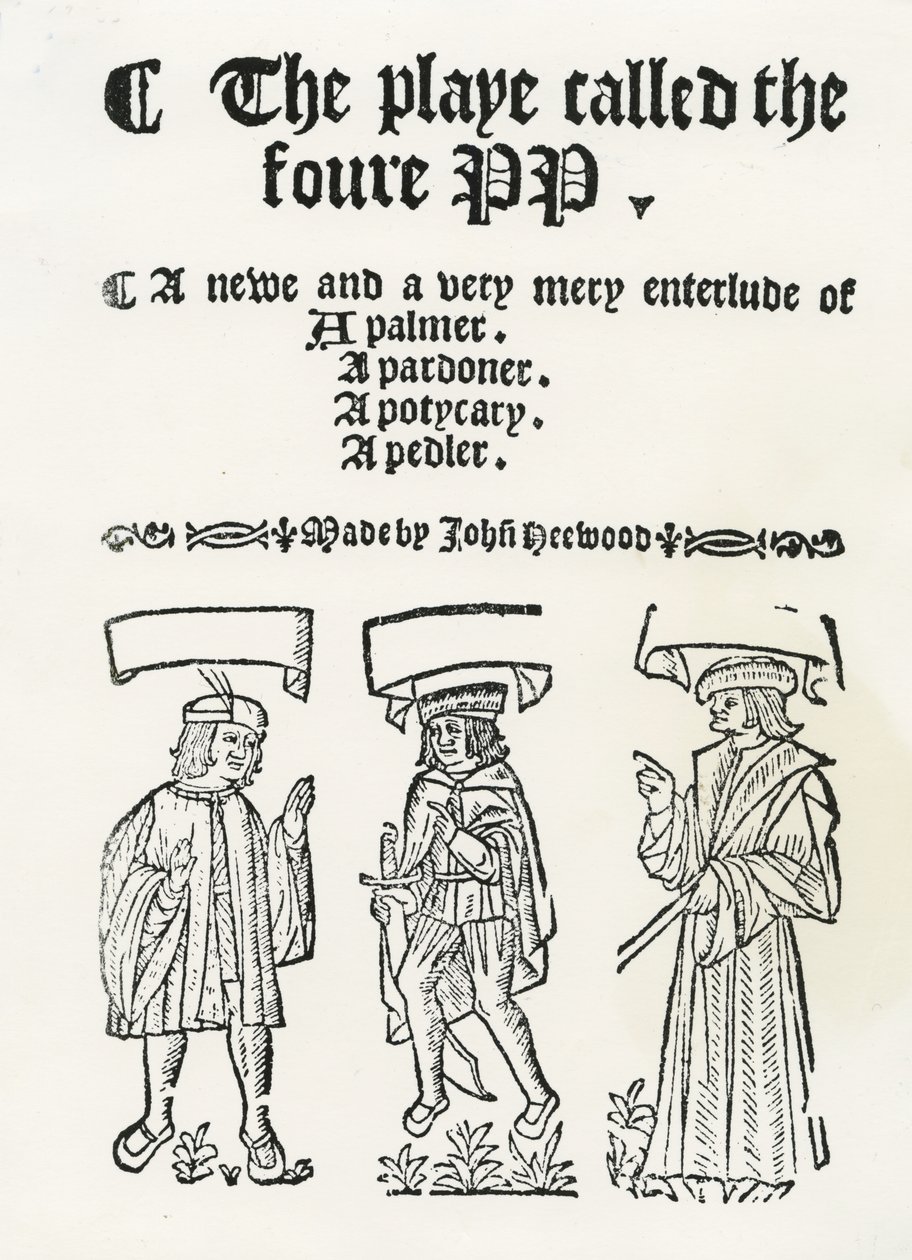 Hra s názvem foure PP, c. 1530 (dřevořez) od English School