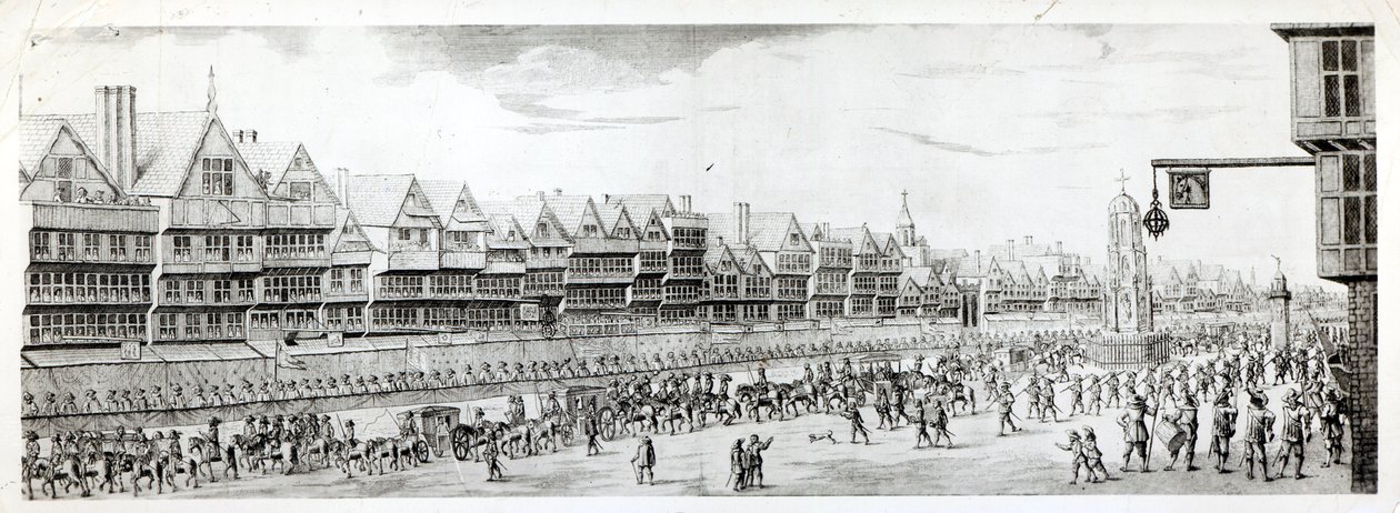 Procesí Marie de Medici podél Cheapside, 1638, publikoval William Herbert (1771-1851) a Robert Wilkinson (fl.1785-1825) 1809 od English School