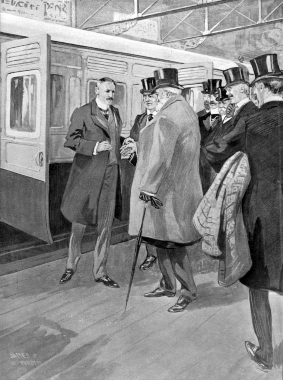 The Reception of Lord Milner, ilustrace z The King, 1. června 1901 od English School