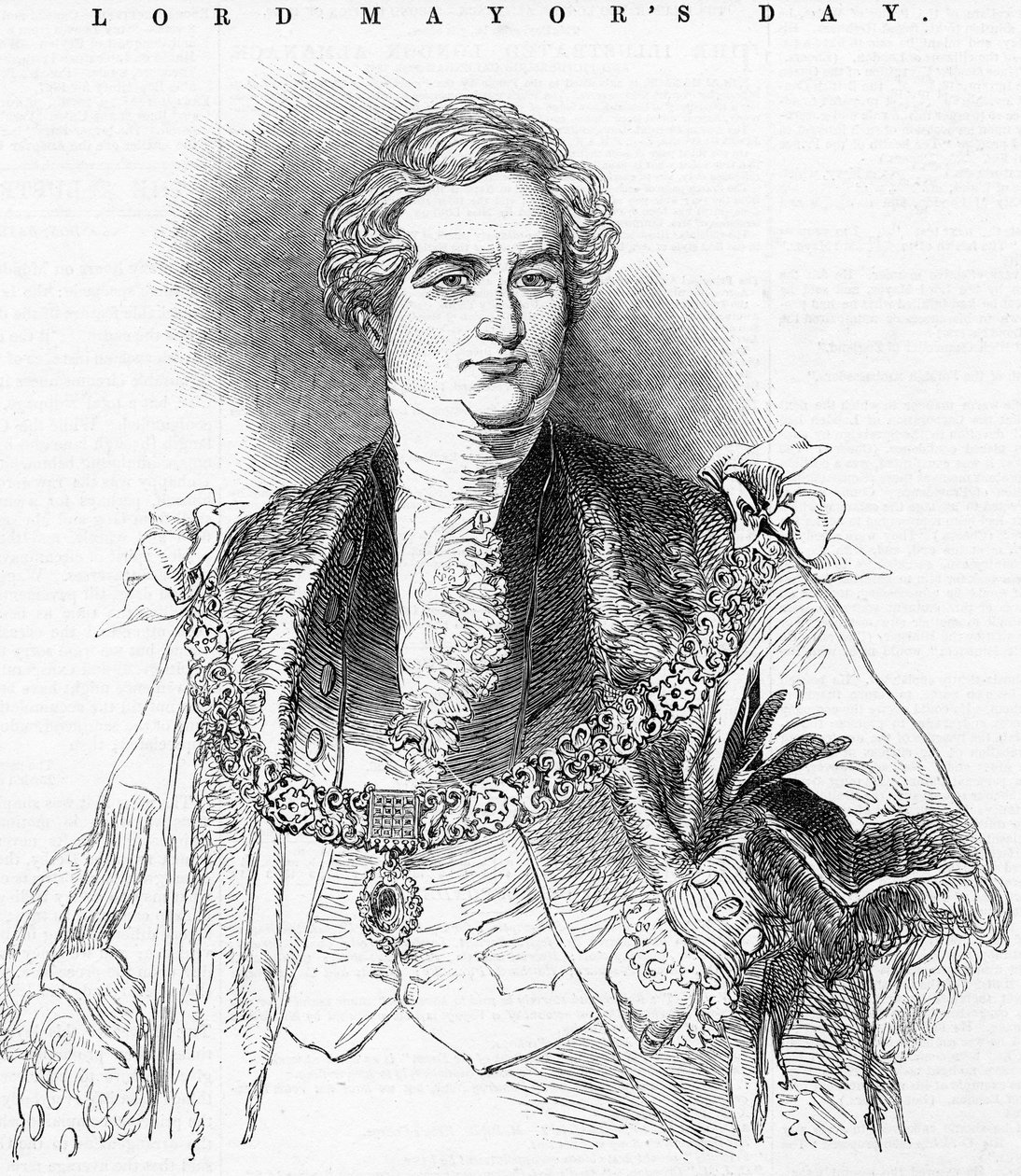 Ctihodný lord starosta, sir G. Carroll, ilustrace z "The Illustrated London News", 1846 od English School