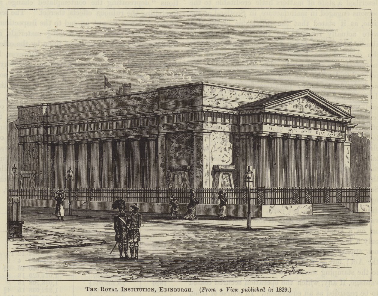 Královský institut, Edinburgh (rytina) od English School