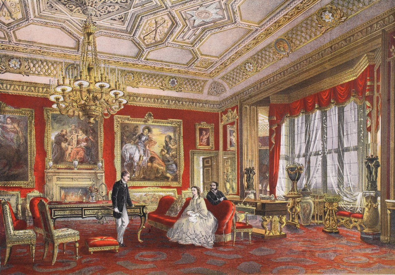 Rubensův pokoj, hrad Windsor, z Památníku svatby Edwarda VII. a Alexandry Dánské, hospoda. 1864 od English School