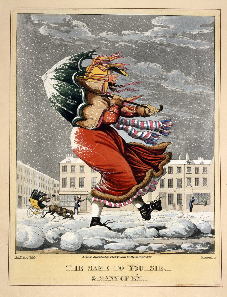 Totéž, pane, a mnozí z Em, ryl G. Hunt, hospoda. Thos. McLean, Londýn, 1827 (ručně kolorovaná rytina) od English School