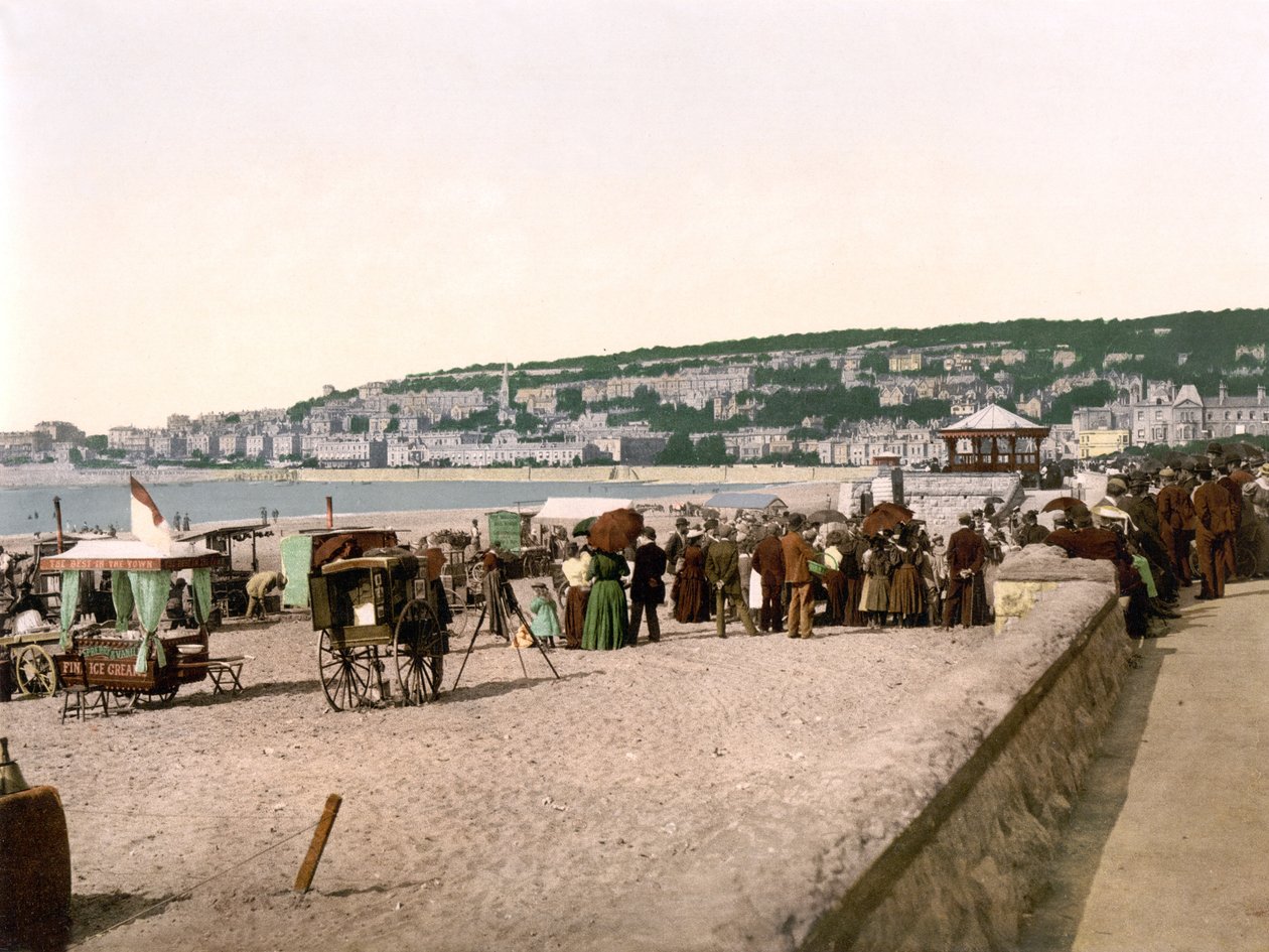 The Sands, Weston-Super-Mare (ručně kolorovaná fotografie) od English School
