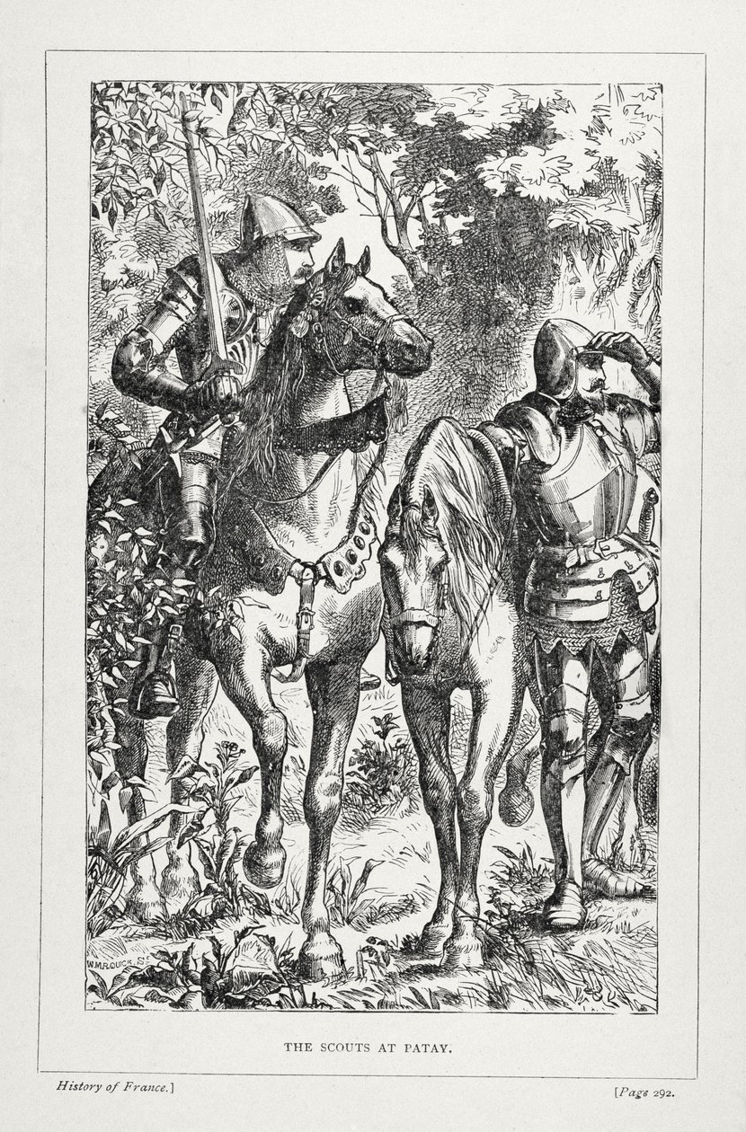 Scouts at Patay, z Historie Francie, Emile de Bonnechose, vydal Ward, Lock and Co, Londýn od English School