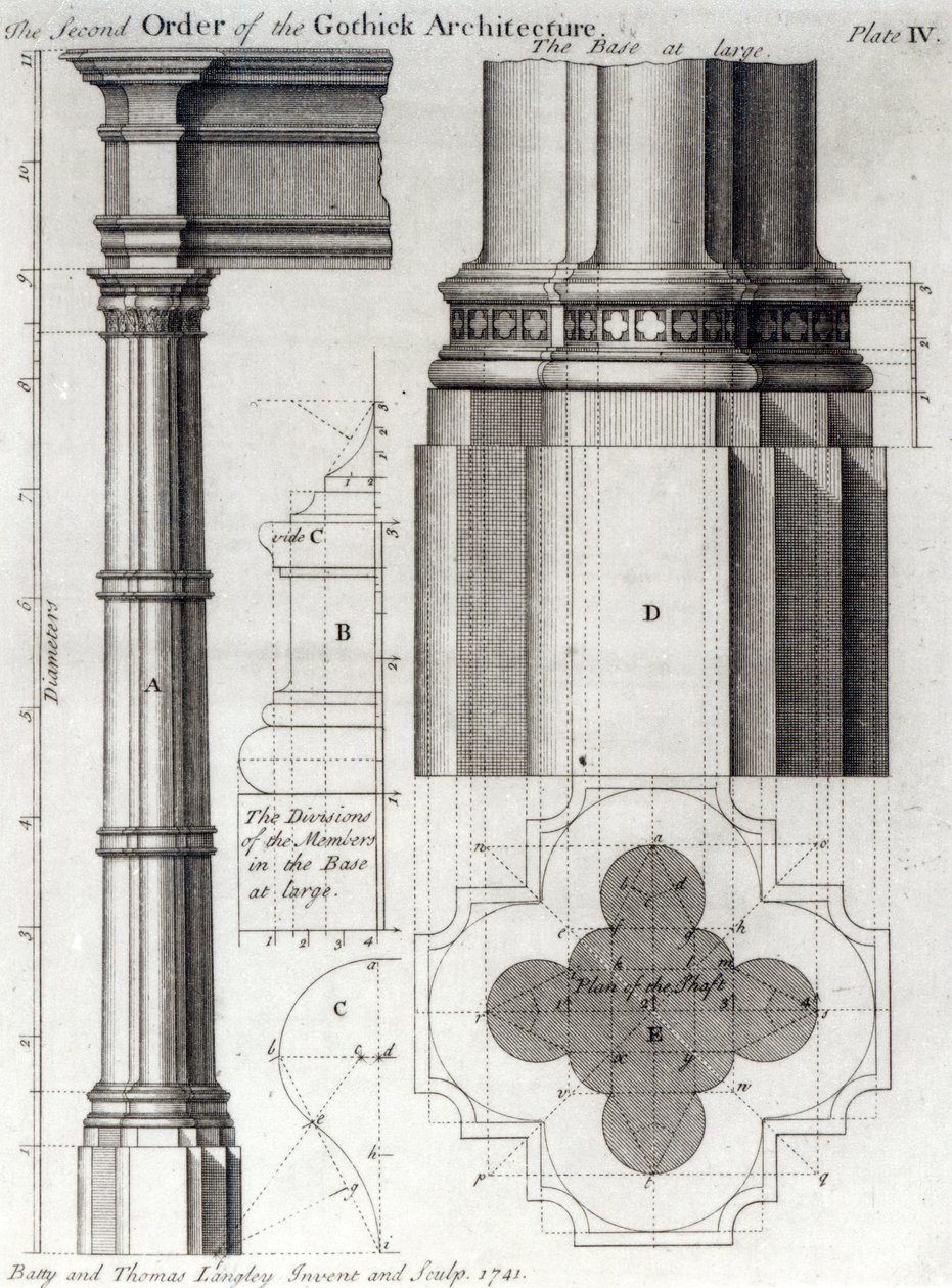 Druhý řád gotické architektury, 1741 od English School