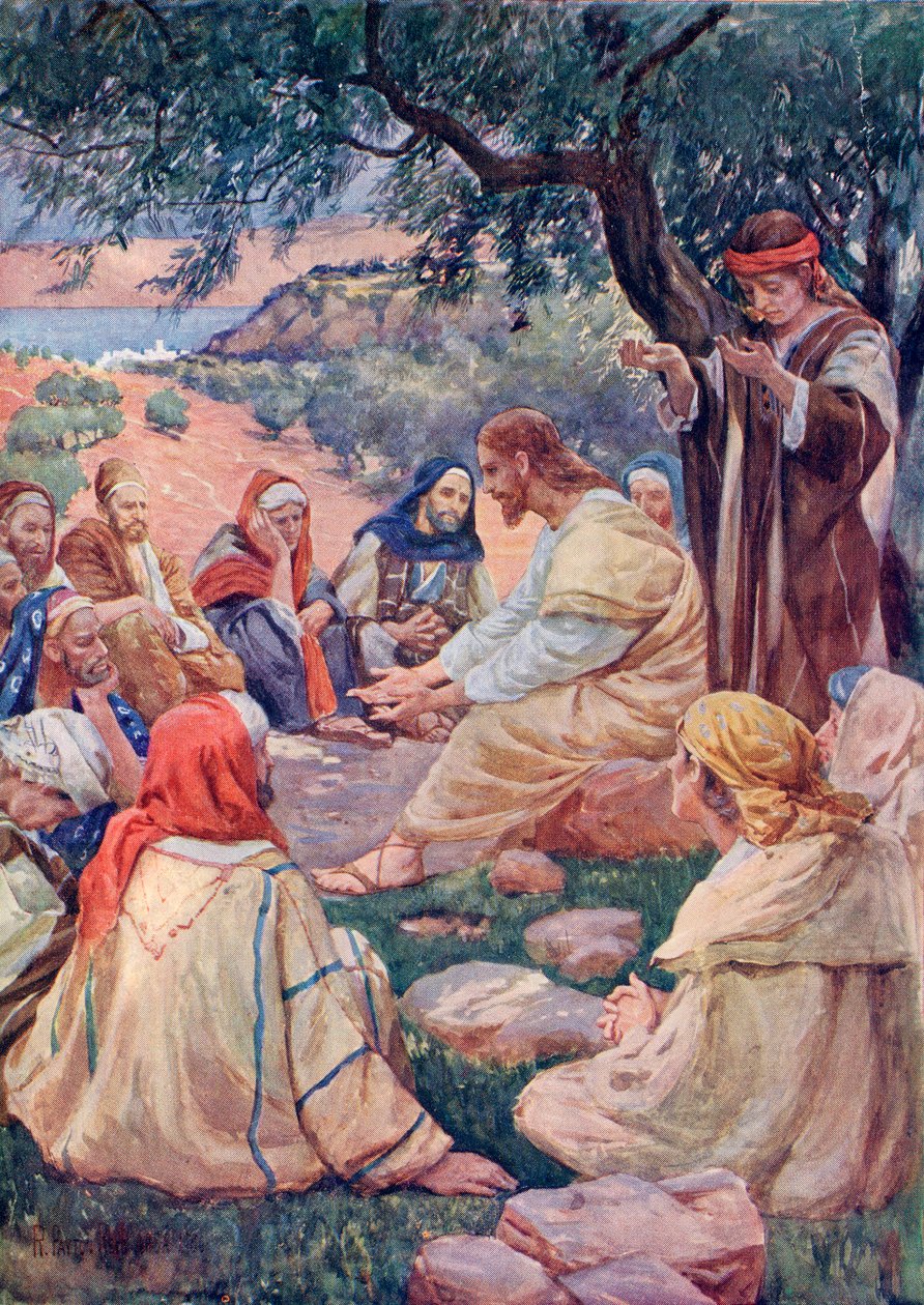 Kázání na hoře, z knihy Richarda Penlakea "A Book of Modern Palestine", vyd. cca 1910 (tisk) od English School