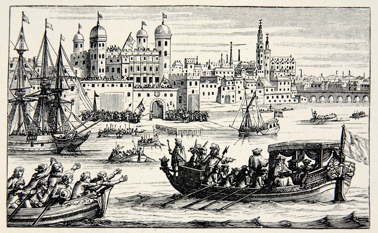 Sedm biskupů jde do věže, duben 1688 od English School