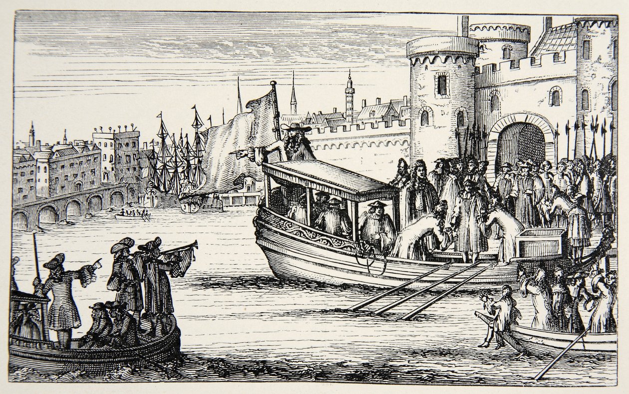 Sedm biskupů vracejících se z věže, 1688 od English School