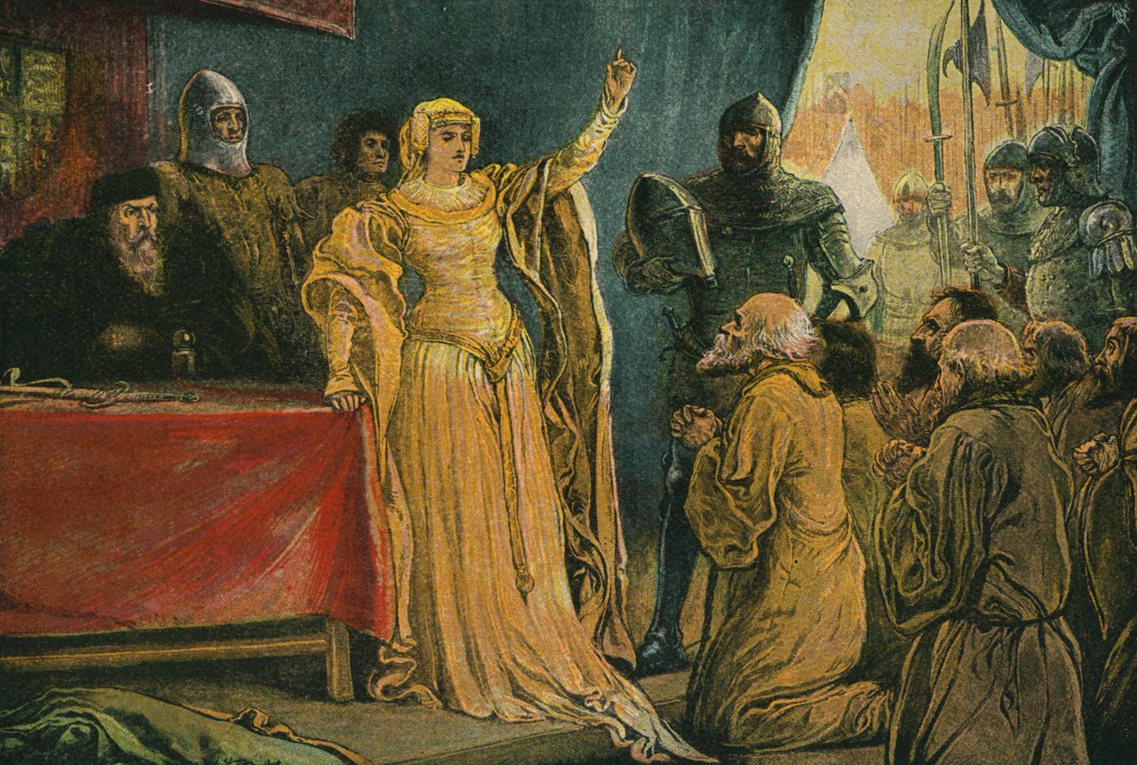 Obléhání Calais (barevná litografie) od English School