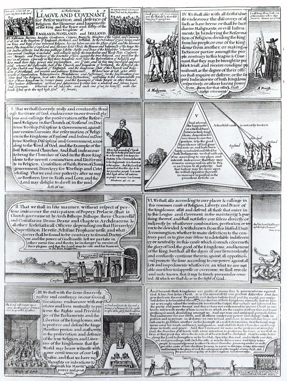 Slavnostní liga a smlouva z roku 1643, vyryl W. Hollar (1607-77) od English School