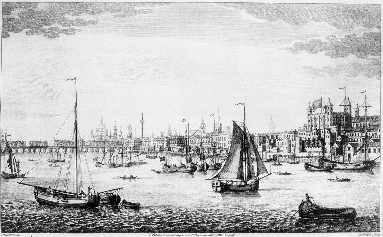 The South East Prospect Of London (rytina) od English School