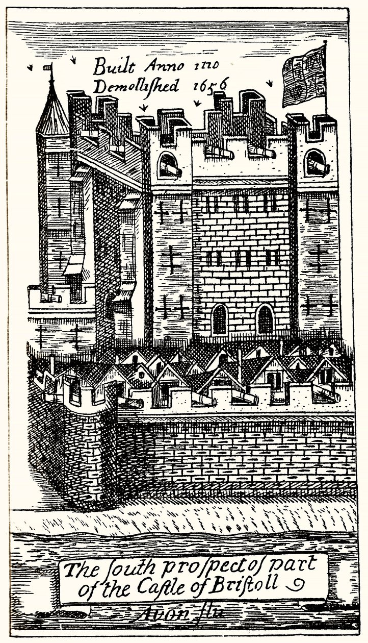 Jižní prospekt části hradu Bristoll, hospoda. 1893. od English School