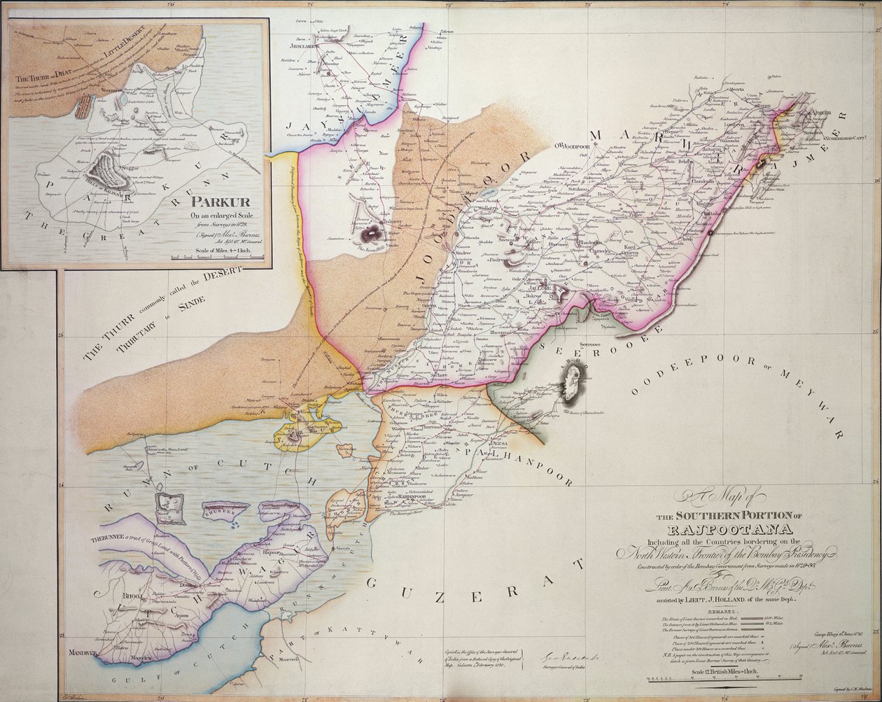 Jižní část Rajpootana, 1820 (barevná rytina) od English School