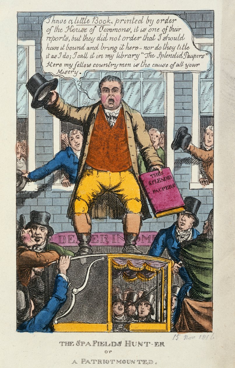 The Spa Fields Hunt-er or a Patriot Mounted, 1816 (barva eching) od English School
