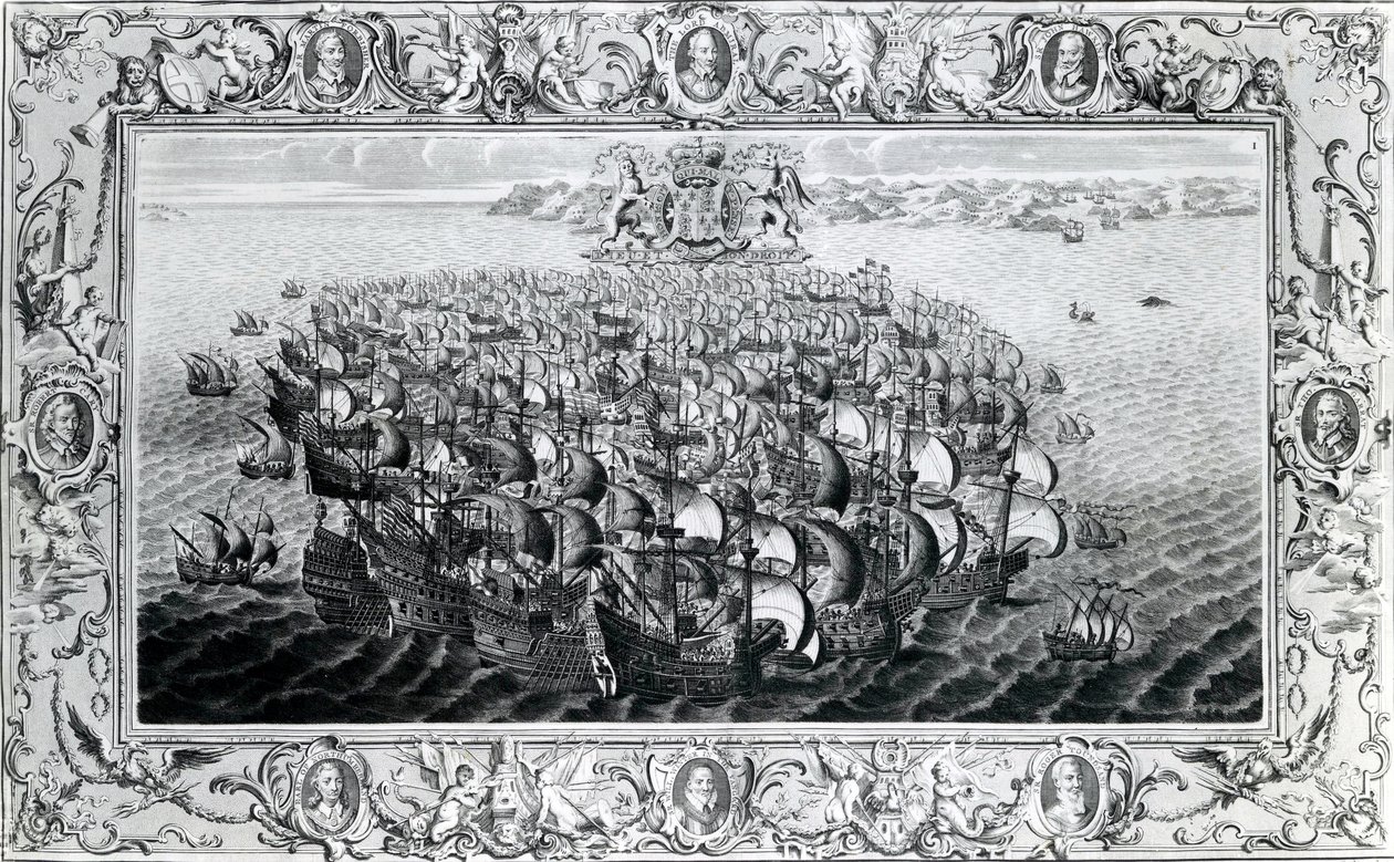 The Spanish Armada, publikoval John Pine, 1739 od English School