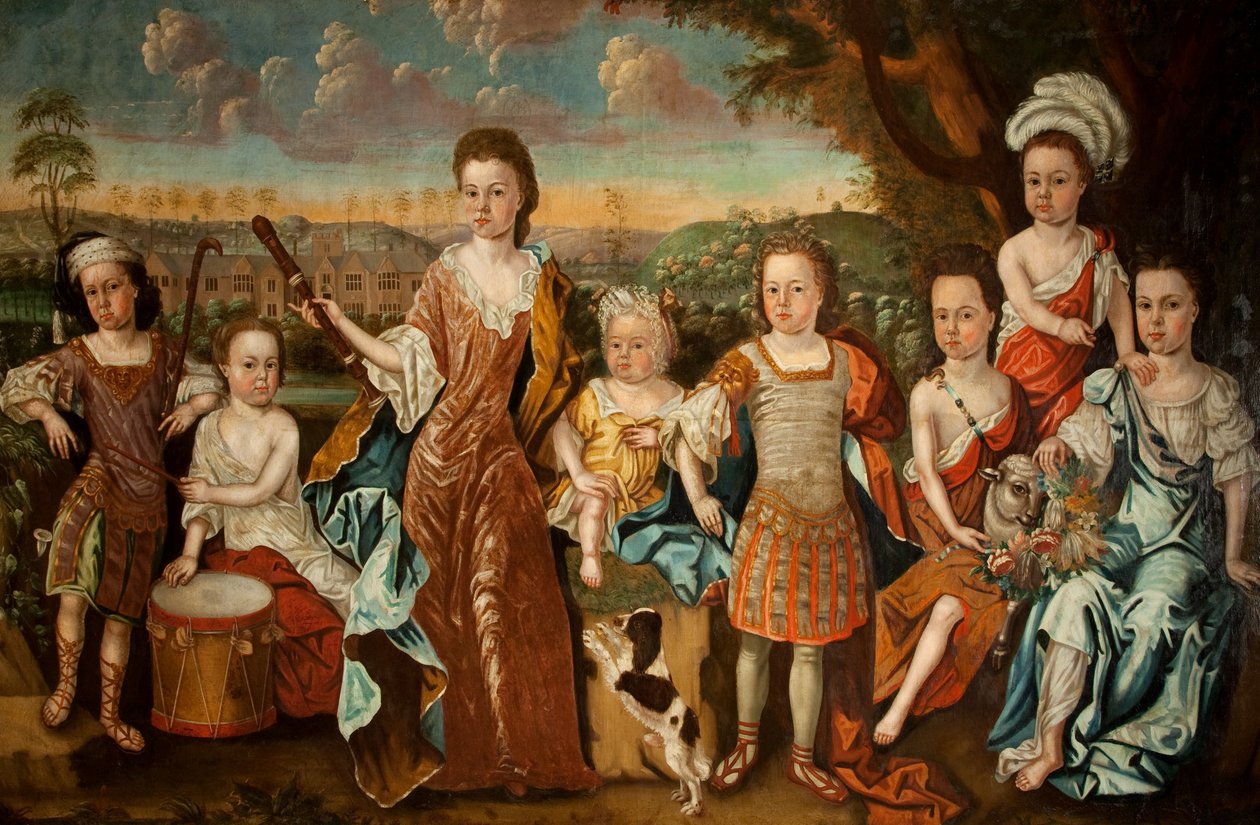 Rodina Stracheyů, kolem roku 1710 od English School