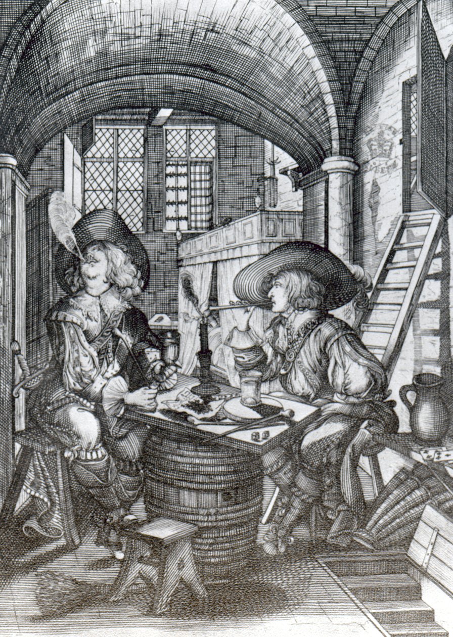 The Sucklington Faction, nebo (Sucklings) Roaring Boyes, vytištěno v roce 1641 (rytina) od English School