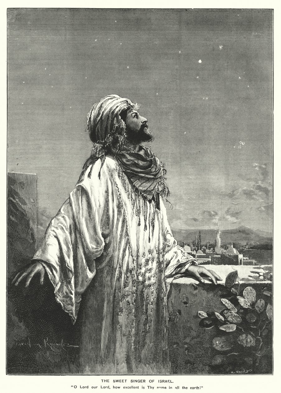 Sladký zpěvák Izraele (rytina) od English School