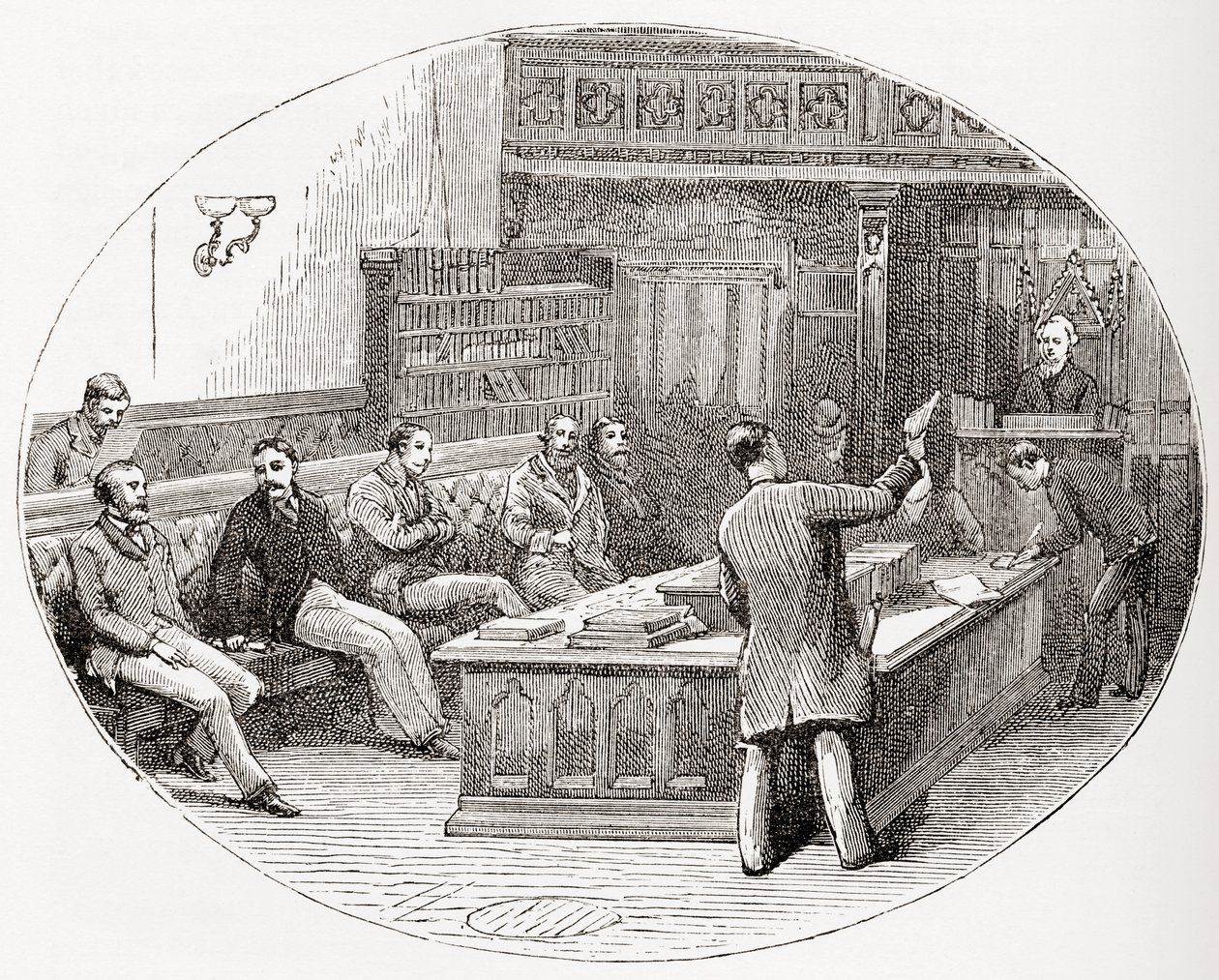 Sněmovna v Sydney, Austrálie, z knihy "Obyvatelé světa" od G. T. Bettanyho, vydané v roce 1888. od English School