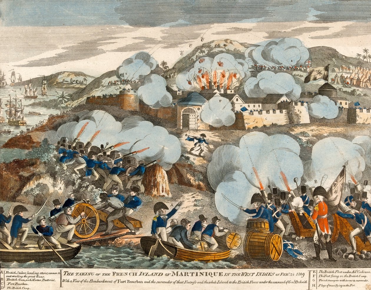?Dobytí francouzského ostrova Martinik ve Francouzské Západní Indii 24. února 1809? od English School