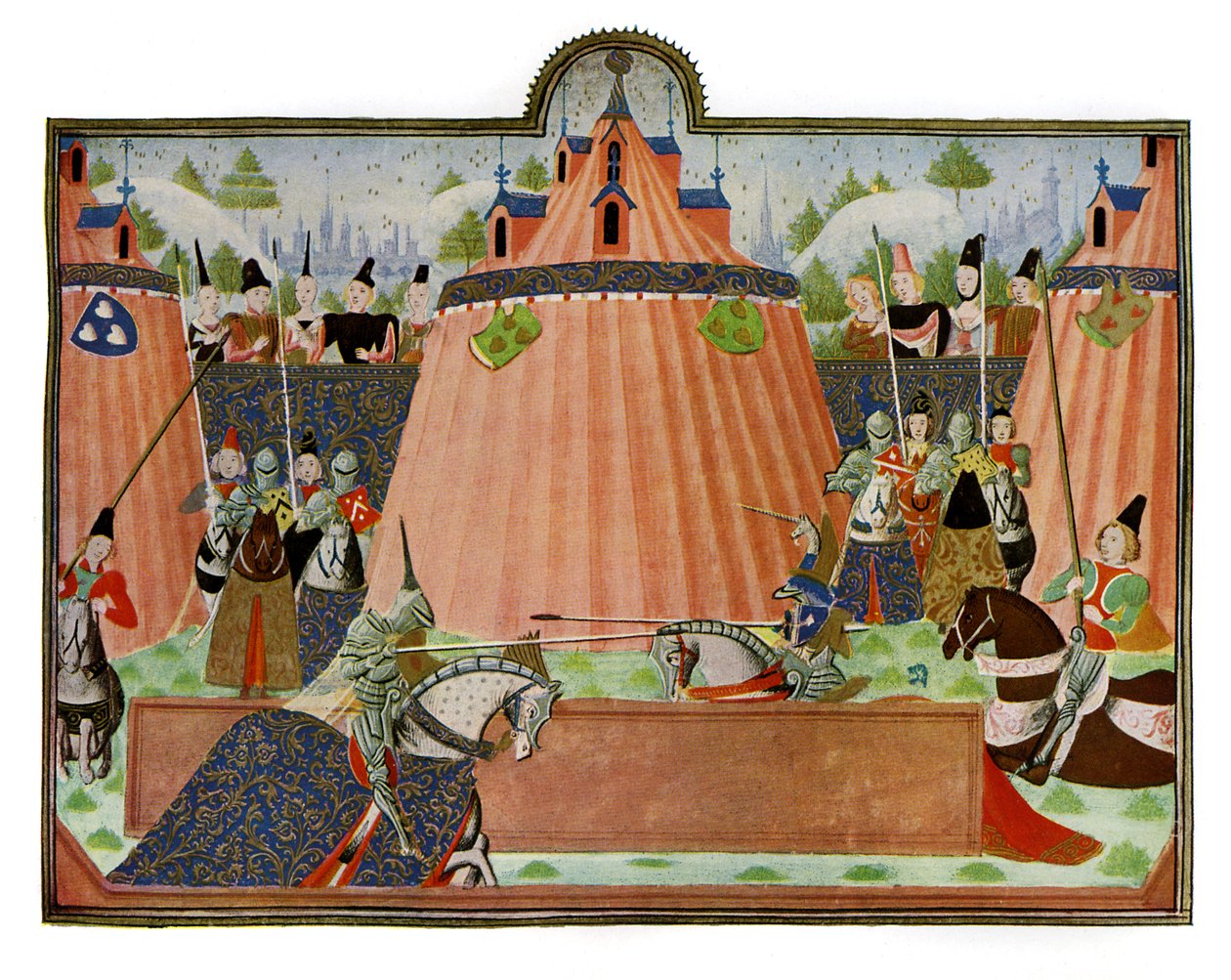 Turnaj v St. Inglevert, z "Froissartovy kroniky", z knihy "Kronikář evropského rytířství", autor G. G. Coulton od English School