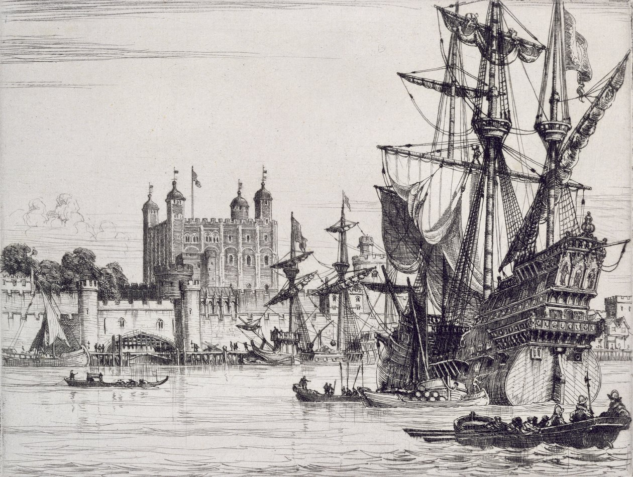 Tower of London ve středověku od English School