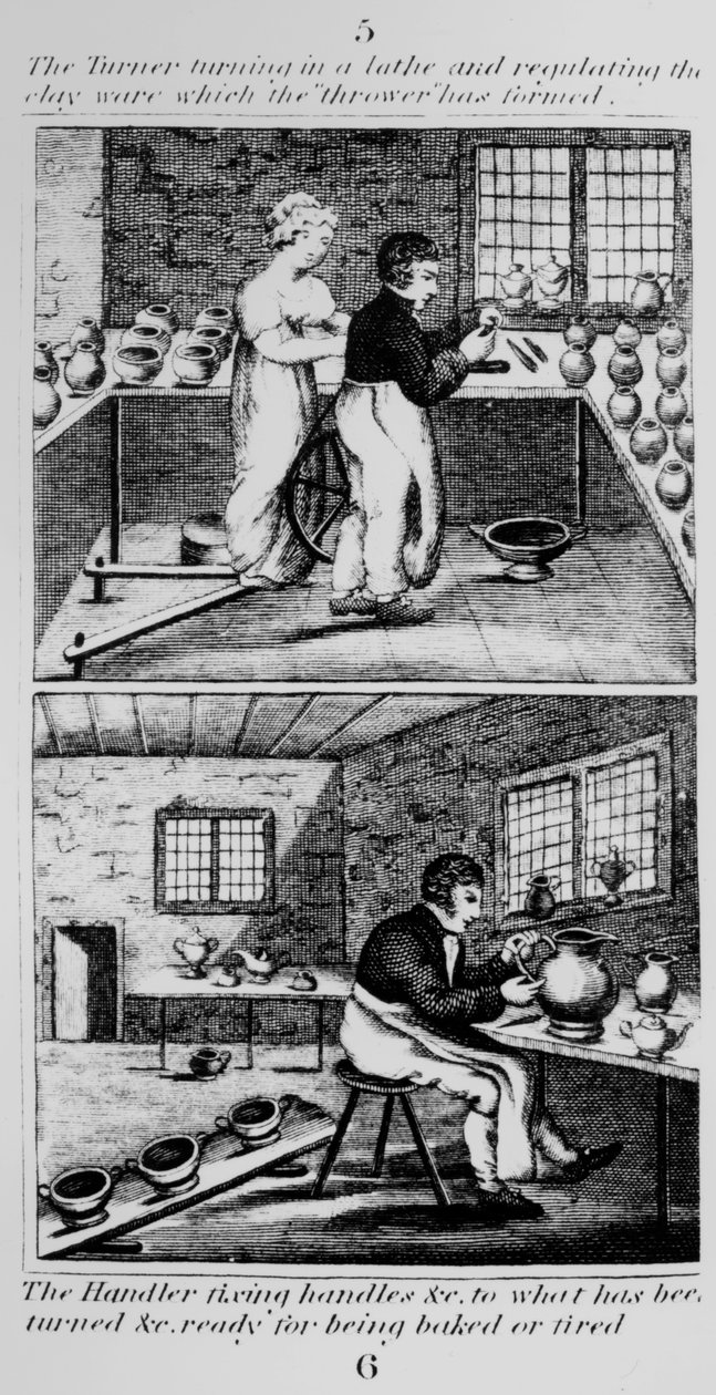 Soustružník soustruhující soustruh, 1827 od English School
