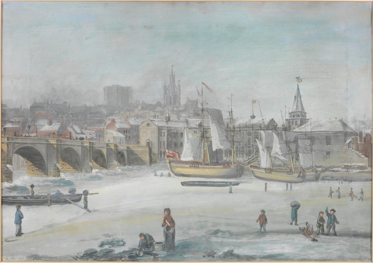 Tyne Bridge - The Great Frost, 1784 od English School