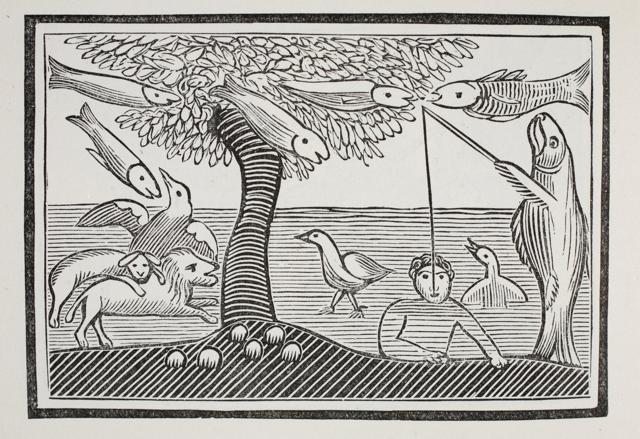 The Water Wonder, aneb Fishes Lords of the Creation, ilustrace z Chap-books of the Eighteenth Century od Johna Ashtona, pub. 1882 od English School