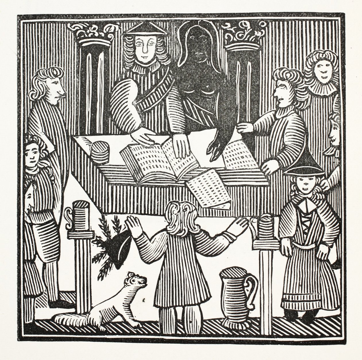 Celý proces a obžaloba sira Johna Barleycorna, Knt., ilustrace z Chap-books of the Eighteenth Century od Johna Ashtona, pub. 1882 od English School