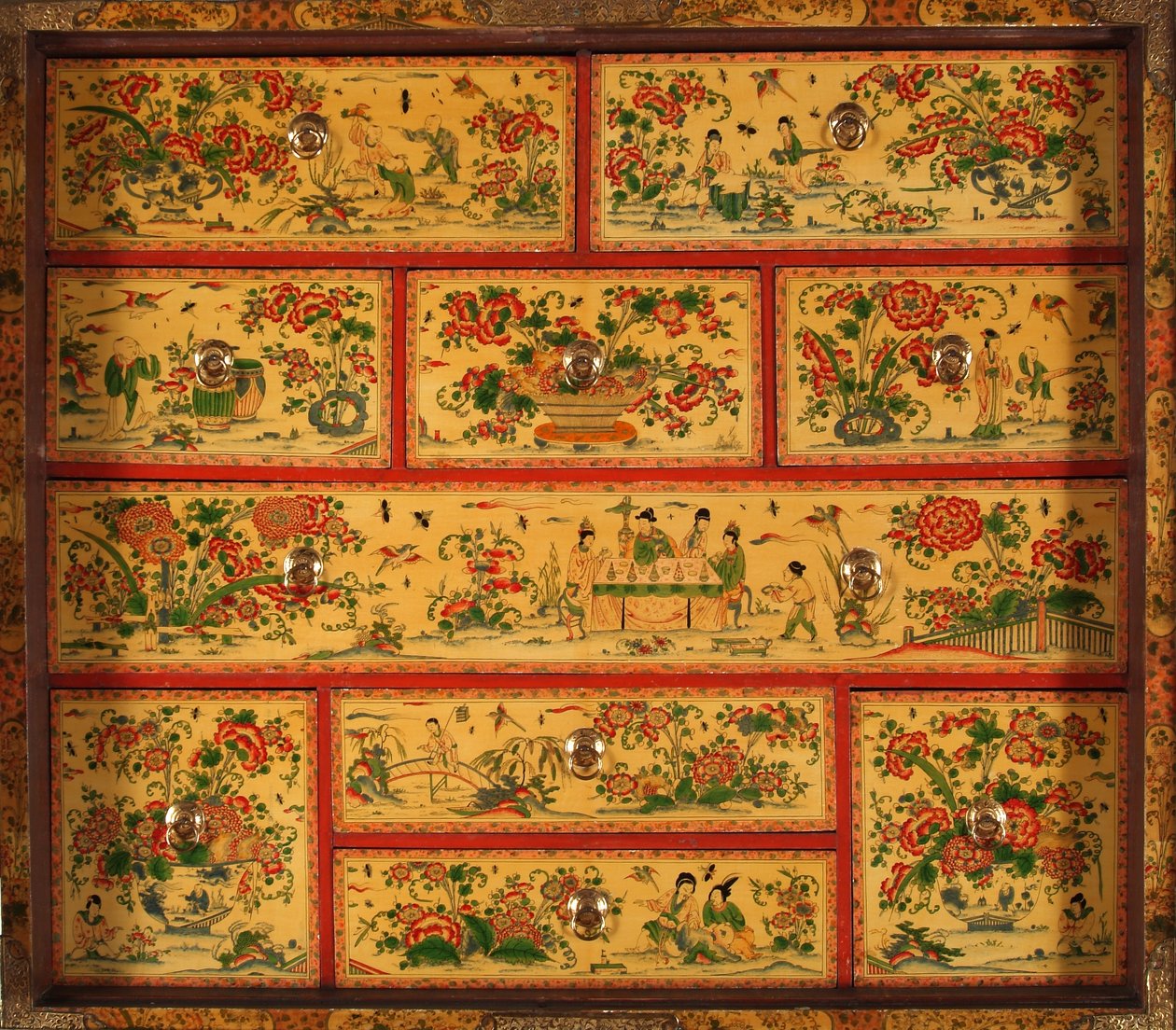 The Witcombe Cabinet, cca 1697 (japonované a postříbřené dřevo) od English School