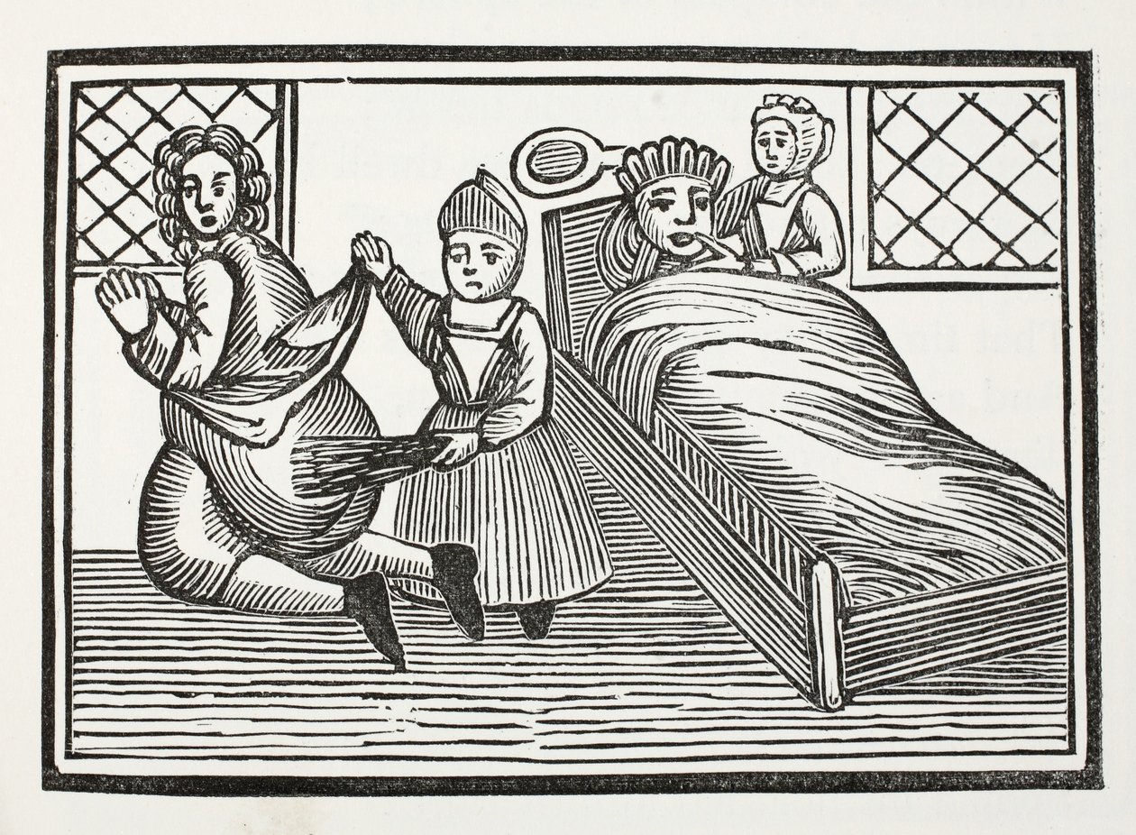The World Turned Upside Down, ilustrace z Chap-books of the Eighteenth Century od Johna Ashtona, pub. 1882 od English School