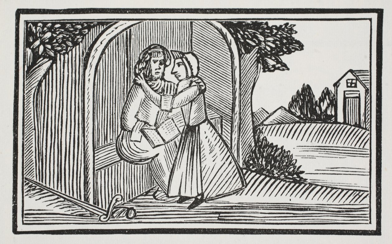 The death of Guy, ilustrace z Chap-books of the Eighteenth Century od Johna Ashtona, hospoda. 1882 od English School