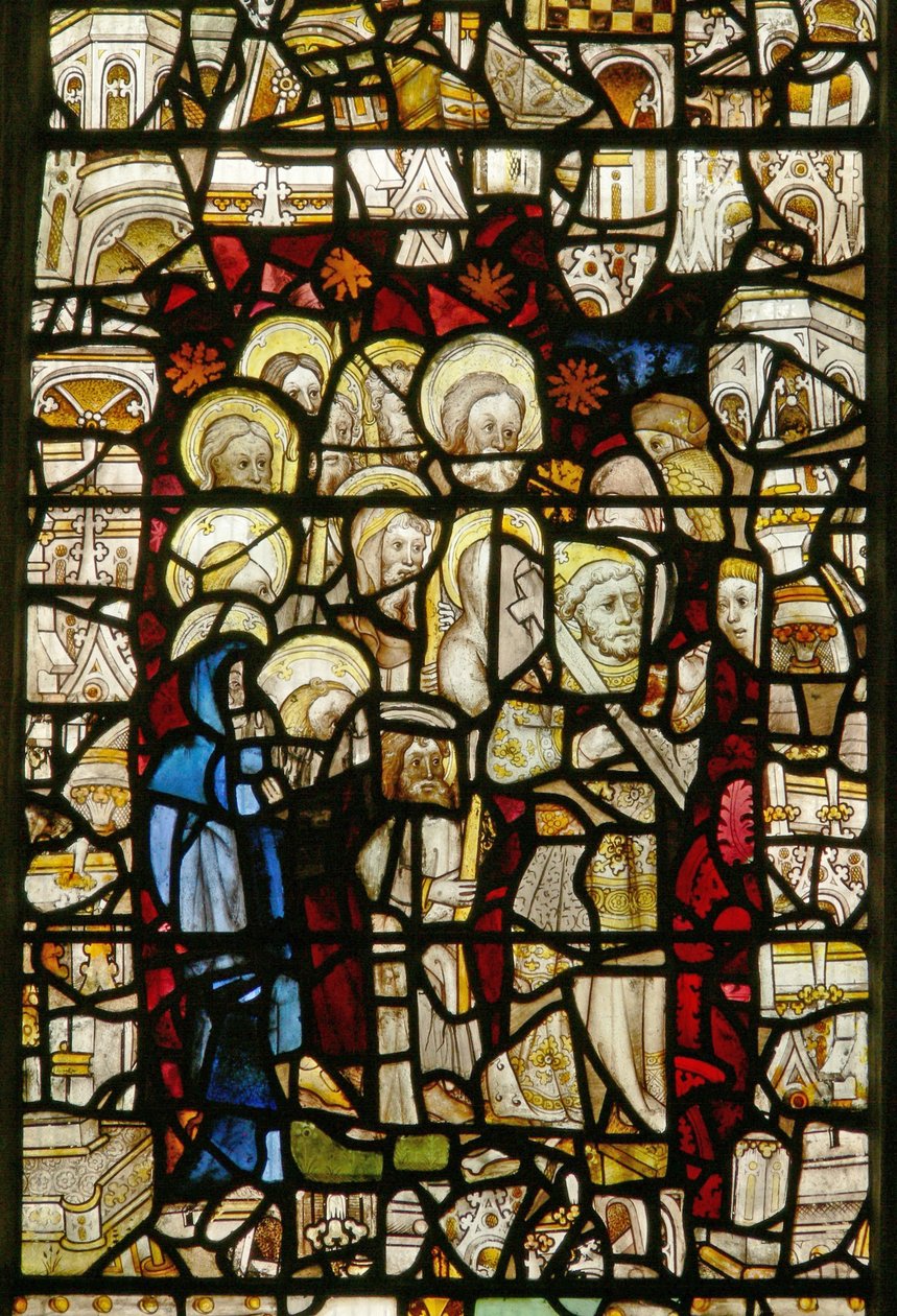 Východní okno zobrazující procesí: Candlemas nebo Corpus Christi od English School