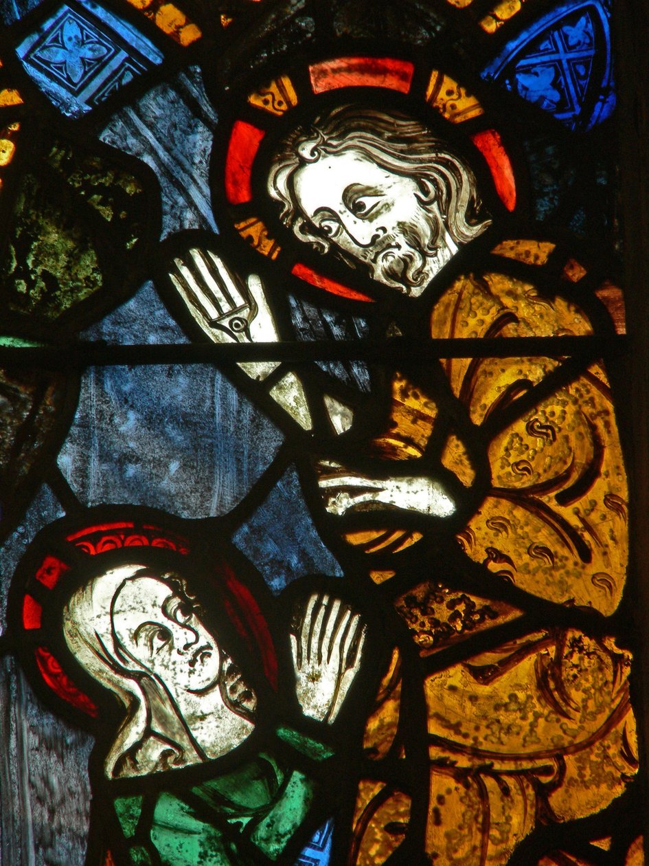 Východní okno zobrazující scénu ze života sv. Máří Magdaleny - Noli me Tangere? od English School