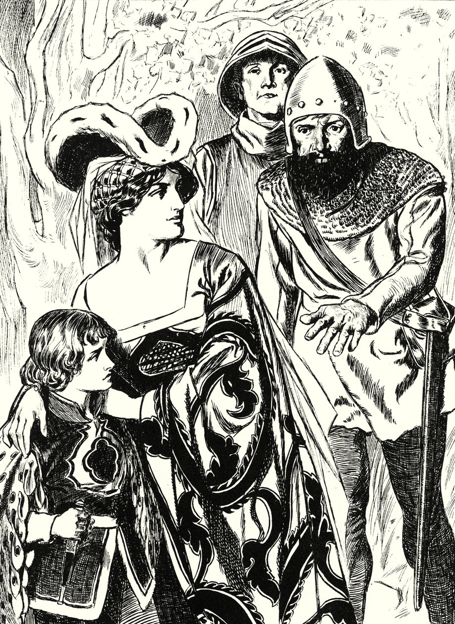 Lupiči objeví královnu Markétu a prince (litografie) od English School