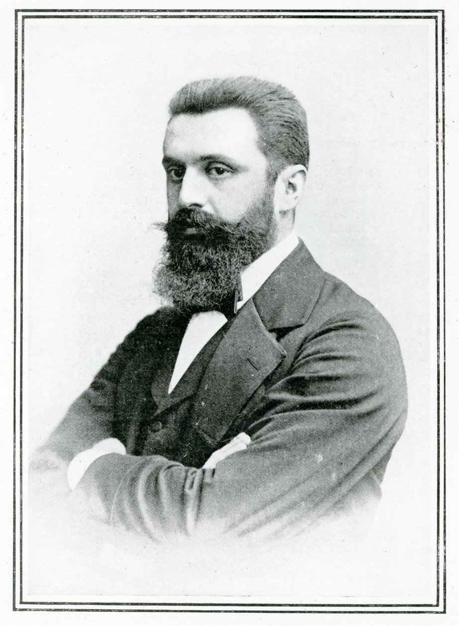 Theodor Herzl (1860-1904) (černobílá fotografie) od English School