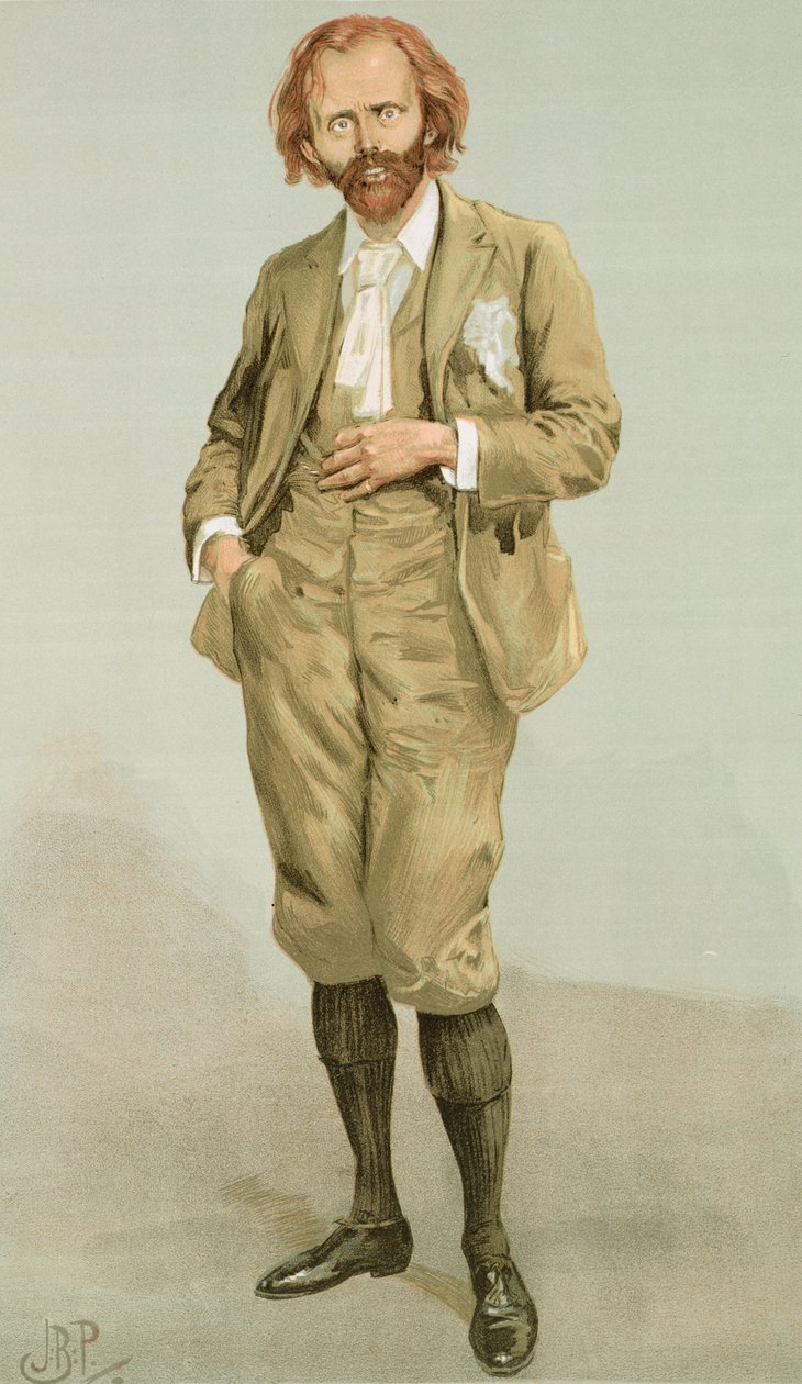 Thomas Hall Caine (1853-1931) ilustrace z Men of the Day, publikovaná v Punch Magazine, červenec 1896 od English School
