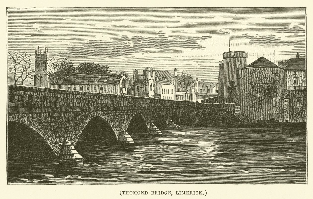 Thomond Bridge, Limerick (rytina) od English School