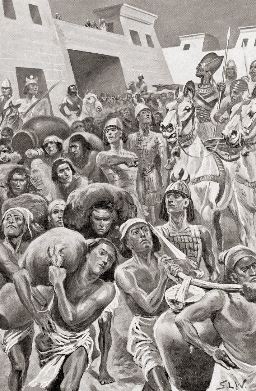 Thutmose III v čele své armády, z Hutchinsonovy Dějiny národů, pub. 1915 od English School