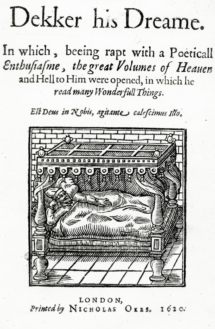 Titulní strana pro Dekker his Dreame od Thomase Dekkera, vydaná v roce 1620 od English School