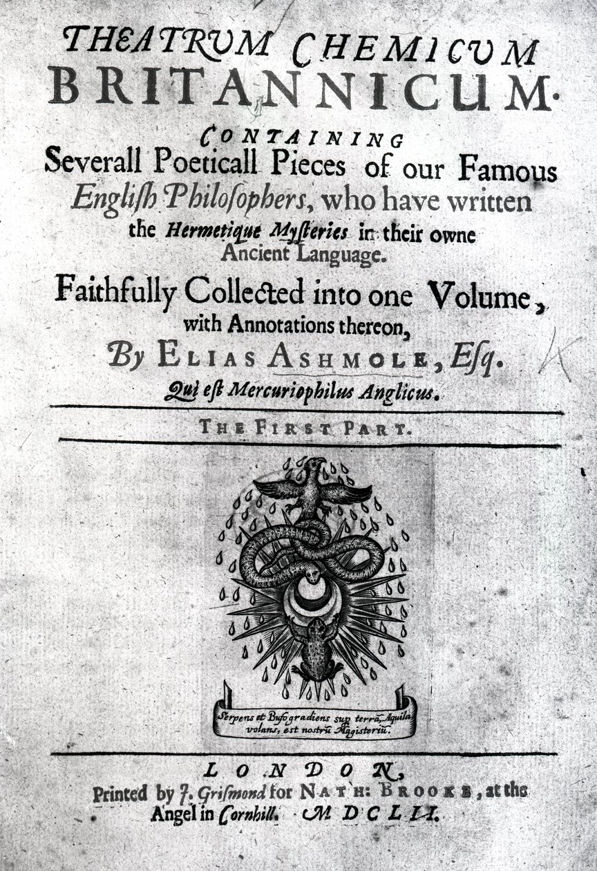 Titulní strana Theatrum Chemicum Britannicum od Eliase Ashmola, 1652 (tisk) od English School