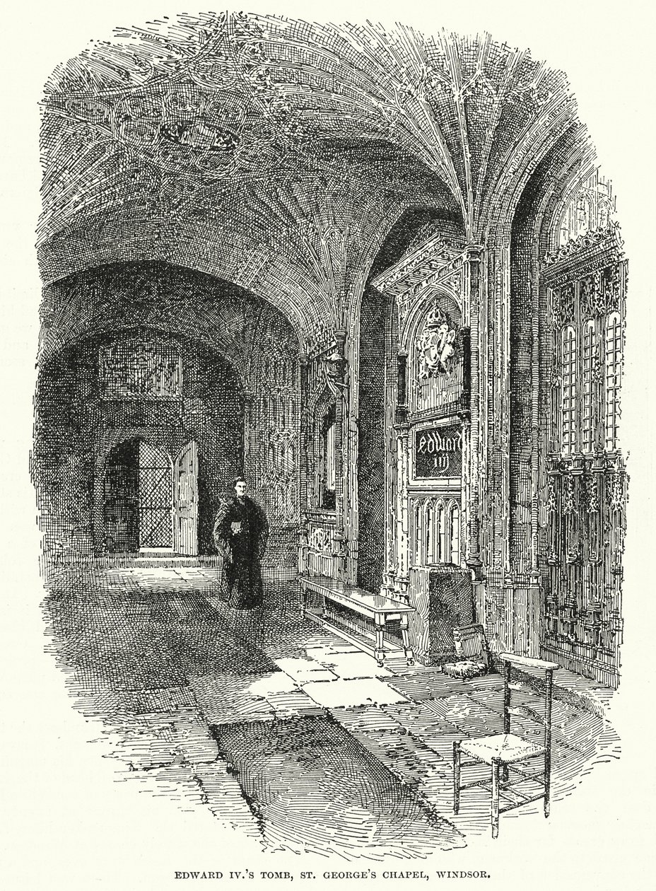 Hrobka krále Eduarda IV., kaple svatého Jiří, Windsor (rytina) od English School